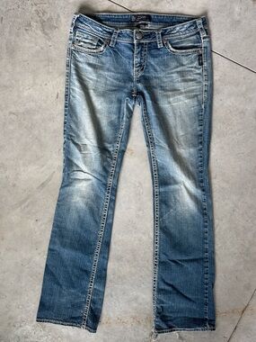 Silver Jeans Co. Aiko Mid Slim Boot Embellished Jeans Size 32x33